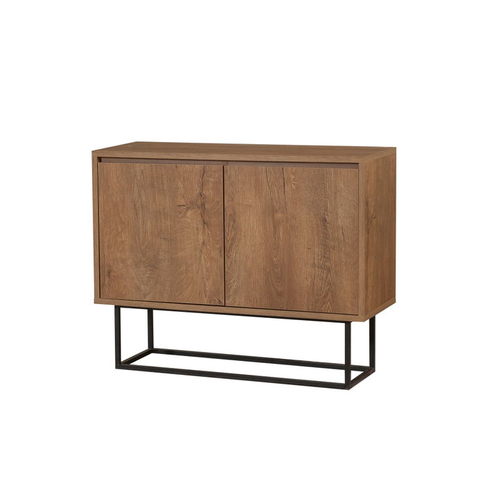 Hanah Home Consola Moderna e Industrial Nogal y Negro 90x72x36 cm